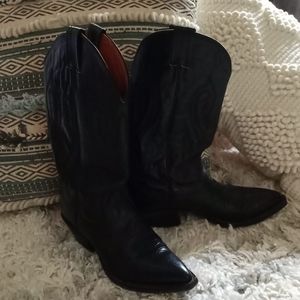 Nocona Black Leather Boots Vintage